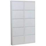 thumbnail of Pisa Schuhschrank mit 10 Klappen/ Türen in Metall weiss. Fertig montiert.