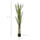 thumbnail of HOMCOM planta artificial de yuca en maceta 190 cm planta falsa con 39 hojas realistas para decoración en hogar salón oficina jardín Ø17x190 cm verde