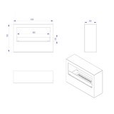 thumbnail of Camino a bioetanolo da terra per interno esterno Giotto S Nero 100x30x70