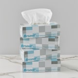 thumbnail of Kosmetiktücher Brozell® hochweiß, 2-lagig, ca. 21x21 cm, 150 Tücher pro Box, 25 Zupfboxen im Karton