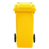 thumbnail of Bidone carrellato a due ruote per raccolta differenziata realizzato in PEHD (Polietilene ad alta densità) - Capacità 120 litri - Giallo