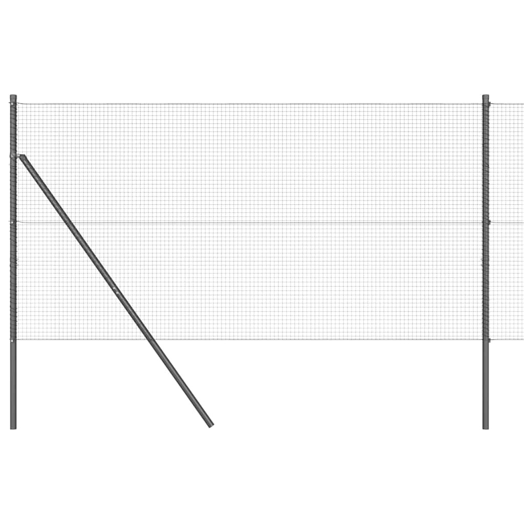 vidaXL Zaunpfosten Grau 50 x 1,2 m (19 x 19 mm Netz) Stahl und PVC