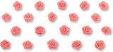 thumbnail of 20 Satinrosen 15mm kleine Rosenköpfe Stoffrosen mini Stoffblumen Satinröschen Streudeko Tischdeko Vasenfüllung Geschenkdeko Floristik Koralle