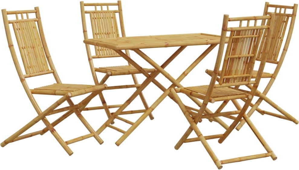 Set Da Pranzo Da Giardino 5 Pz In Bambù