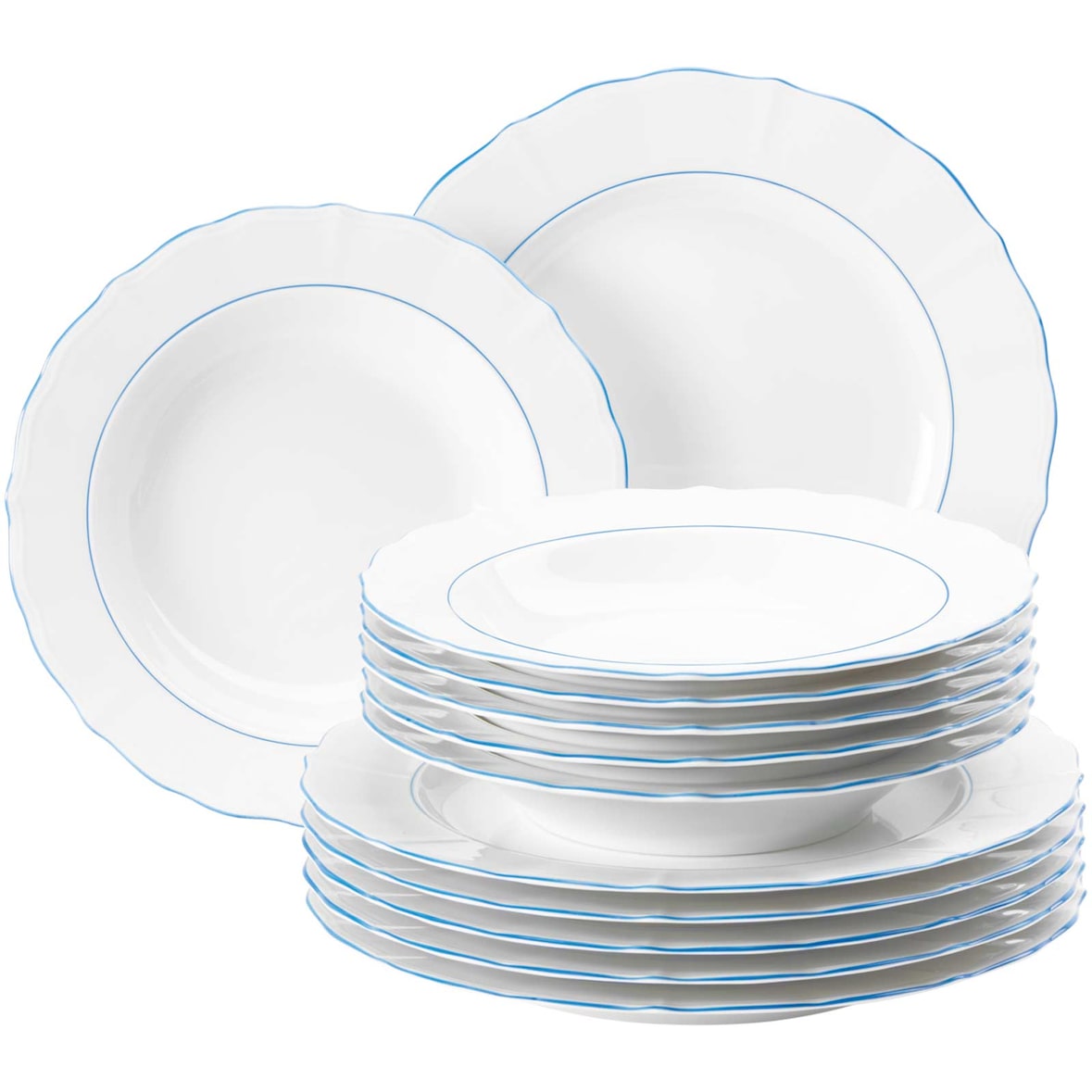 Seltmann Weiden Sonate Blue Lines Tafelservice 12-teilig