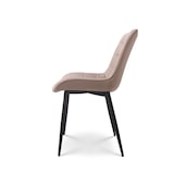 thumbnail of KOSMI - Lot de 2 chaises beiges style scandinave avec assise en tissu rembourré et pieds en métal noir