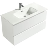 thumbnail of Alpenberger Badmöbel Set | Keramik Waschbecken mit Unterschrank | Vormontierter Waschbeckenunterschrank SoftClose | inkl Schubladen-Organizer Gäste WC