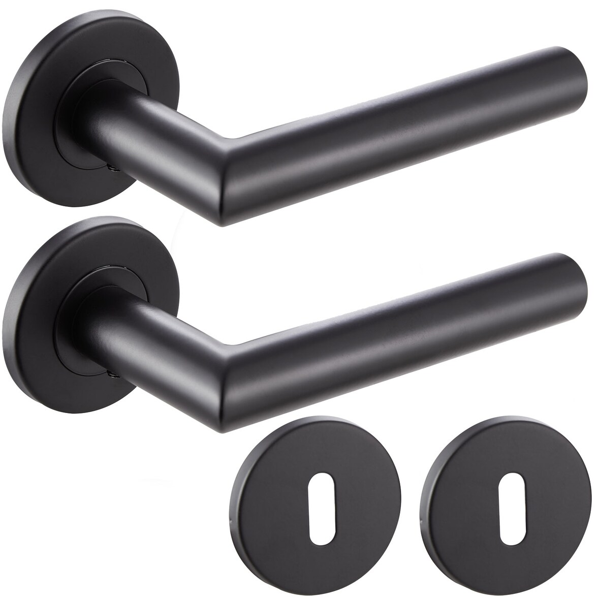 Türgriff SCHWARZ Türgarnitur Türdrücker Türbeschlag Türklinke Innentür Bad WC EMILY BB Garnitur-SET
