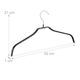 thumbnail of Relaxdays Rutschfeste Kleiderbügel, 30er Set, Hemdenbügel, Blusenbügel mit Gummiummantelung, Metall, 42 cm, schwarz