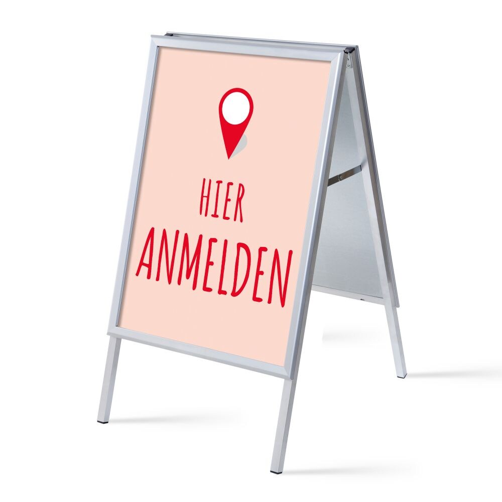 Showdown Kundenstopper - DIN A1 - Komplett-Set - Hier Anmelden Deutsch - Rot/Schwarz