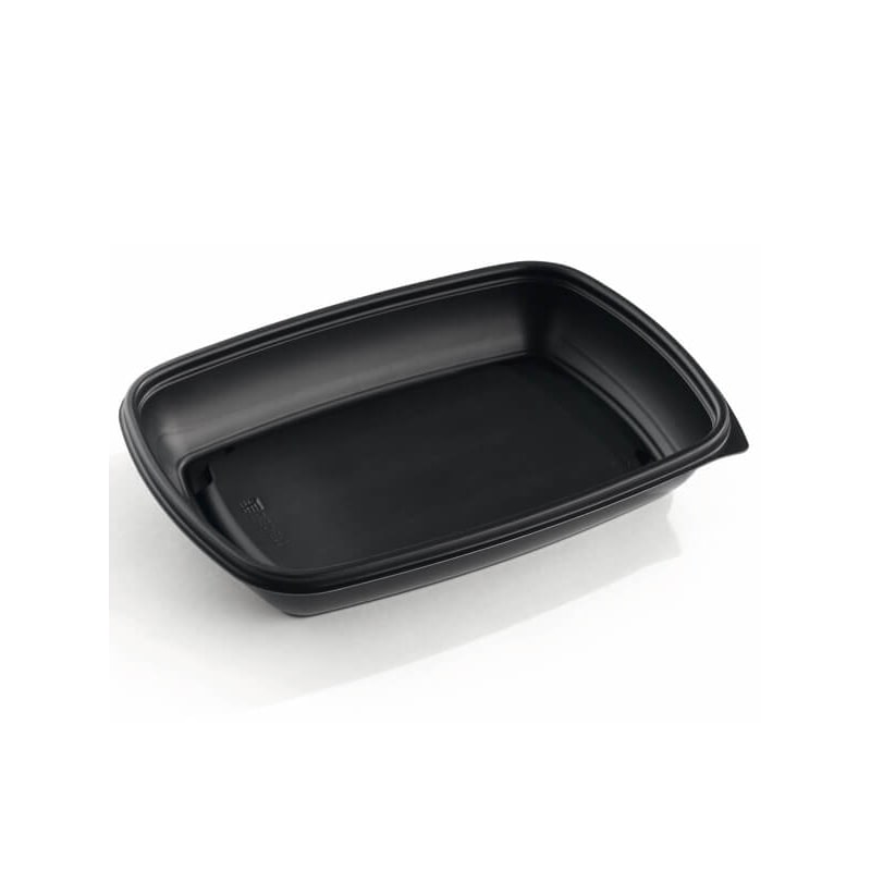 300x Menüschale, PP, schwarz, ungeteilt, 600ml