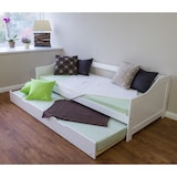 thumbnail of Décoshop26 - Cama nido con somier y sofá cama extraíble 90x200 cm blanco LIT06074