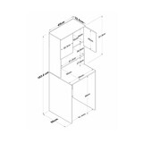 thumbnail of Dmora 2-türiger MehrzweckschrankDgarofal, Multifunktionale Möbel, Schuhschrank, Besenschrank, 65x60h184 cm, Weiß und Walnuss