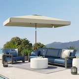 thumbnail of Outsunny sombrilla de terraza exterior 300x200 cm con ángulo ajustable mástil de aluminio manivela y protección UV 50+ sombrilla para jardín beige