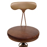 thumbnail of Set di 2 sgabelli da bar HWC-N18, sgabello da bar, poggiapiedi girevole regolabile in altezza, legno metallico industriale ~ marrone, struttura in oro