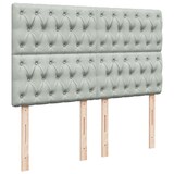 thumbnail of vidaXL Boxspringbett mit Matratze Hellgrau 140x190 cm Samt