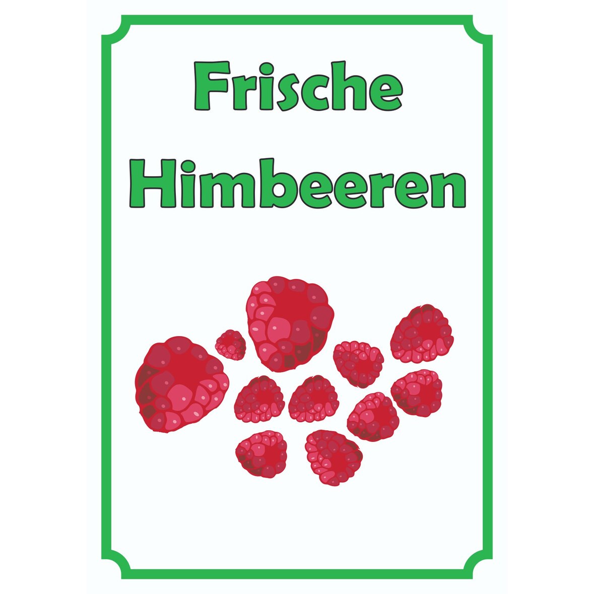 Frische Himbeeren Schild Hochkant A6 (105x148mm)