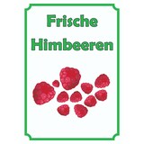 thumbnail of Frische Himbeeren Schild Hochkant A6 (105x148mm)