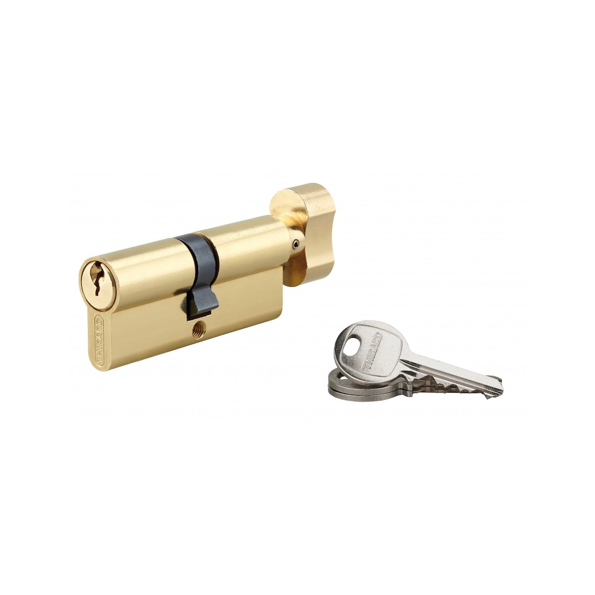 Cylindre à bouton 40 x 40 mm laitonné 3 clés