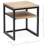 thumbnail of Mesita de noche ECO Three con estante 40x40x47cm Negra en madera maciza de pino acabado vintage estilo industrial Box Furniture