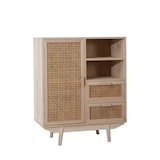 thumbnail of SalesFever Sideboard mit Rattan Front | 2 Schubladen, 1 Tür, 2 offene Fächer | Korpus MDF | Beine Paulownie Holz | B 70 x T 36 x H 85 cm | natur