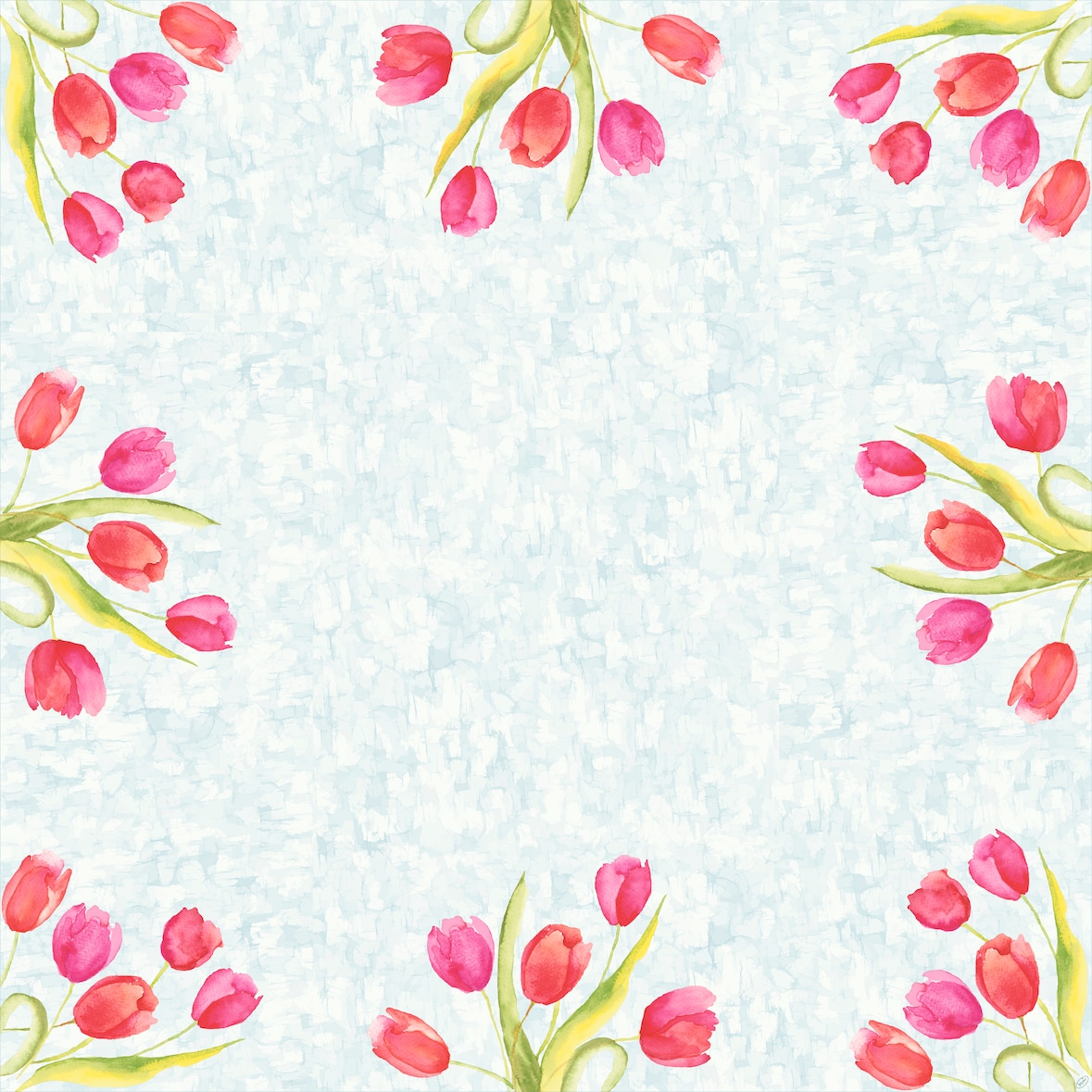 Duni Dunicel®-Mitteldecke 84 x 84 cm Painted Tulips, 100 Stk/Krt (5 x 20 Stk)