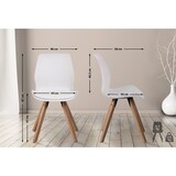 thumbnail of Décoshop26 - Lot de 2 chaises de salle à manger en plastique blanc style scandinave pieds bois CDS101141