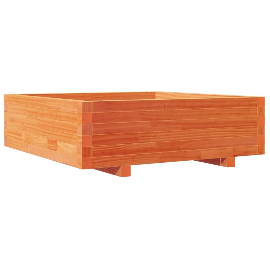 vidaXL Pflanzkübel Wachsbraun 80x80x26,5 cm Massivholz Kiefer