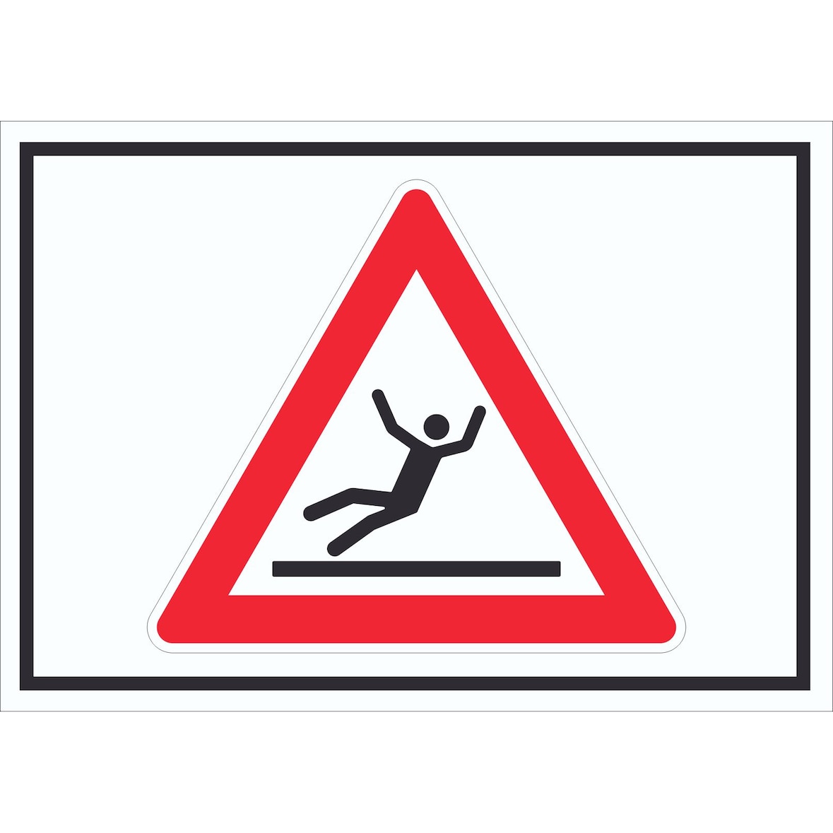 Vorsicht Rutschgefahr Weiss Symbol Schild A1 (594x841mm)