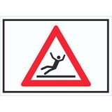 thumbnail of Vorsicht Rutschgefahr Weiss Symbol Schild A1 (594x841mm)