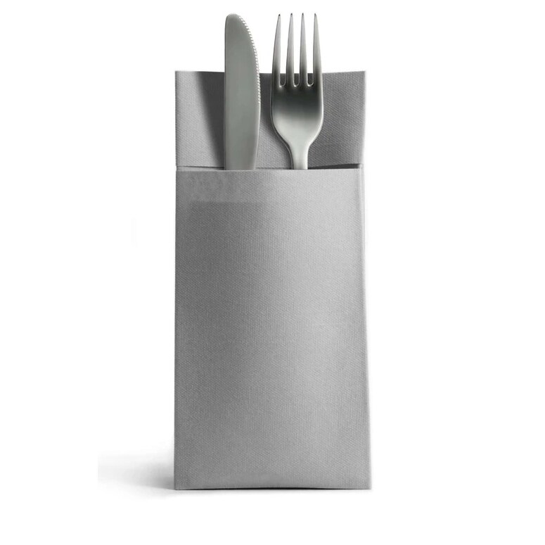 Besteckservietten AIRLAID, 39x40 cm, grau, 1000 Stück