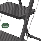 thumbnail of BRASQ Huishoudtrap 3-treden Zwart - keukentrap inklapbaar metaal voor Particulier en professioneel gebruik - Trap Ladder - Anti slip