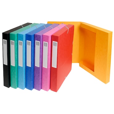 EXACOMPTA Boîte de classement EXABOX en carte lustrée 7/10e. Dos de 2,5 cm. Coloris assortis