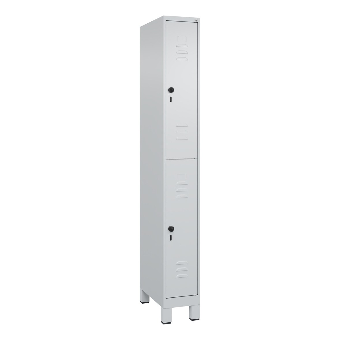 C+P Spind Classic PLUS, Füßen, 2 Abteile, HxBxT 195x25x50cm, Sicherheitsdrehriegel, Anthrazit von PROREGAL
