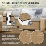 thumbnail of ECD Germany – WPC Terrassenfliesen – 30x30 cm Teak 4m² | geriffelt, Holzoptik, Klicksystem mit Drainage