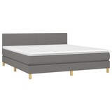 thumbnail of vidaXL Boxspringbett mit Matratze & LED Dunkelgrau 180x200 cm Stoff