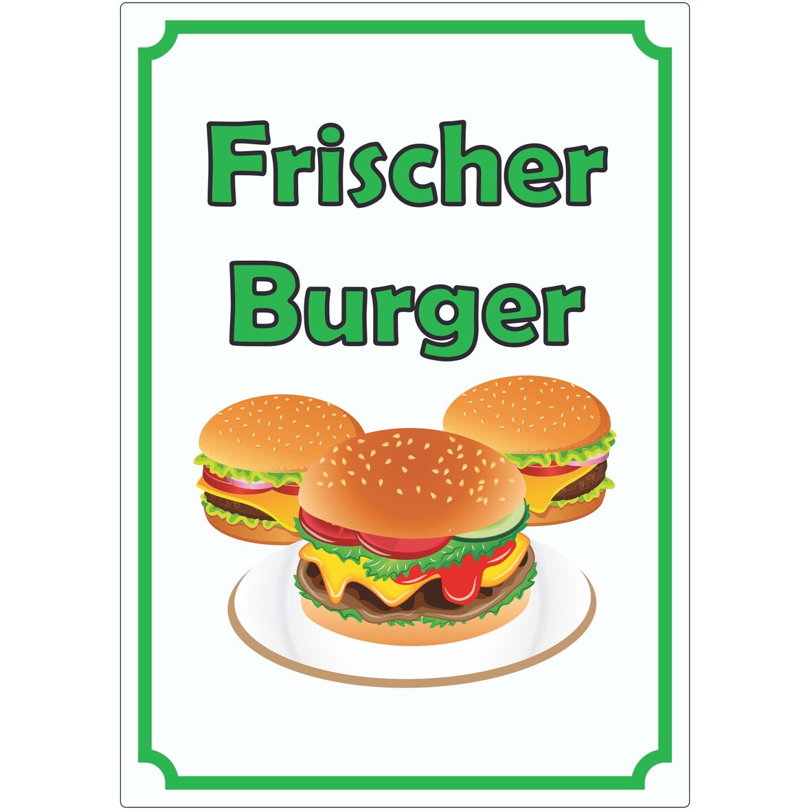 Frischer Burger Aufkleber Hochkant A1 (594x841mm)