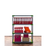 thumbnail of PROREGAL Kunststoffregal GREY BEAR Low, HxBxT 138x80x46cm, Fachlast 120kg, Grau-Grün Kunststoff-Regal Euro-Regal Stecksystem Lagerregal