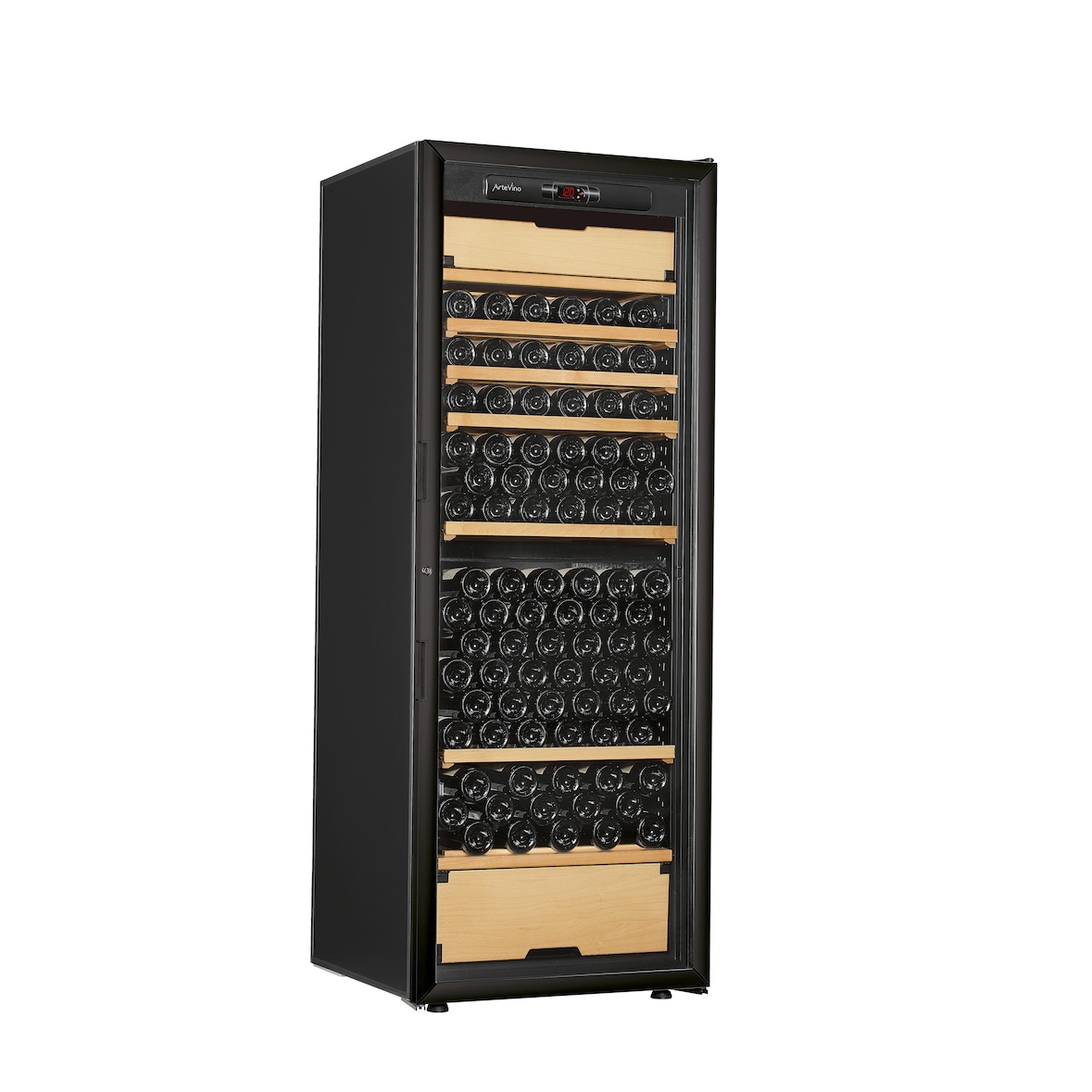 ArteVino - Cave à vin 3 températures - Gamme Oxygen - OXG3T199NVND - Porte vitrée cadre noir