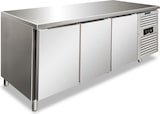 thumbnail of KLIMAITALIA Edelstahl-Gefriertisch mit 3 belüfteten Türen. Automatisches Auftauen. Temperatur -22°C/-18°C.  Maße LxWxH 179,5x60x86 cm. SNACK3100BTF