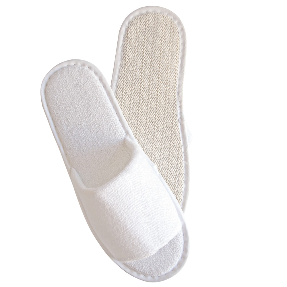 10x10 Paar Slipper "Antislip" Weiss 28,5 cm lang Hotelslipper Hotelhausschuhe Gästehausschuhe Einwegslipper