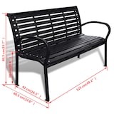 thumbnail of vidaXL Gartenbank 125 cm Stahl und WPC Schwarz