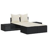 thumbnail of vidaXL Ligbed 2-persoons met kussens poly rattan zwart