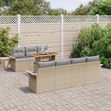 thumbnail of vidaXL 8-teiliges Garten-Sofa-Set mit Kissen Beige Poly-Rattan