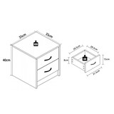 thumbnail of VCM Nachttisch Boxal Weiß H. 40 x B. 35 x T. 35 cm