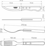 thumbnail of Tramontina JUMBO Steakbesteck-Set, 4-teilig, Edelstahl, Holzgriff FSC, spülmaschinenfest