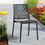 thumbnail of Set van 4 stapelbare stoelen van polypropyleen met glasvezel, voor tuin of binnengebruik, waterafstotend en duurzaam, modern design – SOLE – Zwart