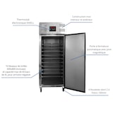 thumbnail of L2G - GE800BT - armoire patissiere inox, 1 porte, -18/-22°c ventile, gaz r290, roulettes d.100 mm