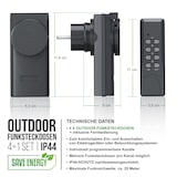 thumbnail of Arendo Outdoor Funksteckdosen-Set für den Außenbereich - 4x Funkschalter / 1x Fernbedienung / IP44