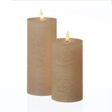 thumbnail of LED Kerze LINA Rustik Optik Echtwachs flackernd Timer H: 19cm rosa